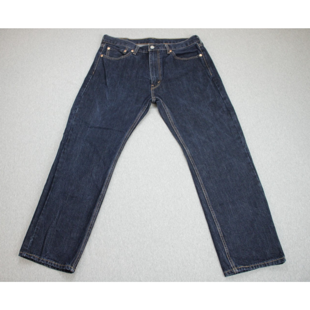 Levis Jeans Mens 36 x 33‎ Blue 505 Regular 100% Cotton Dark Wash